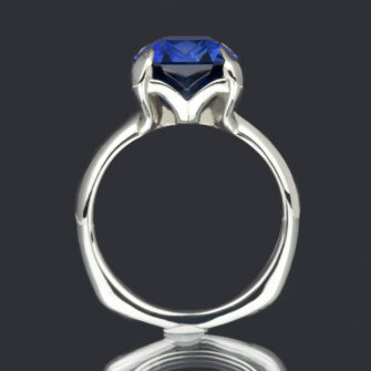 6.09 Carat Lab-Created Blue Sapphire Ring - Image 3