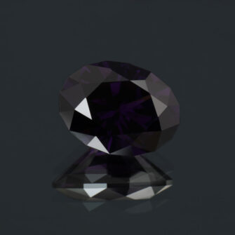 An image of a 3.45 carat dark purple spinel from Tunduru, Tanzania.
