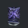 A radiant square cut lab-created color change sapphire.