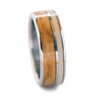 Alternative Wedding Ring In Wood And Titanium