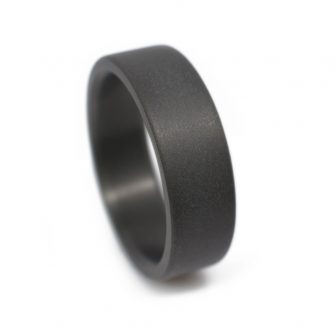 Black Wedding Ring in Zirconium - Matte Finish