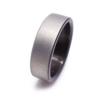 Black And Silver Men's Ring In Zirconium - Image 3