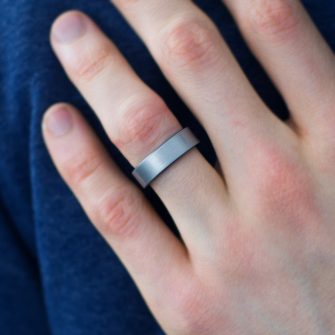 Black And Silver Men's Ring In Zirconium - Image 4