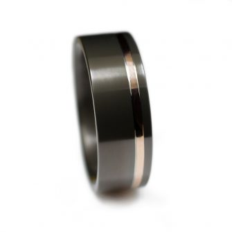 Polished Black Zirconium With Offset 14k Rose Gold Inlay - Image 3