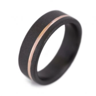 Black Ring With Rose Gold & Bead Blasted Finish - Image 2