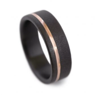 Black Ring With Rose Gold & Bead Blasted Finish - Image 4