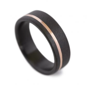 Black Ring With Rose Gold & Bead Blasted Finish - Image 5