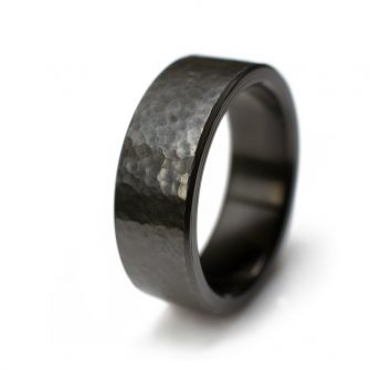 Hammered Black Zirconium Ring