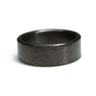 Hammered Black Zirconium Ring - Image 3