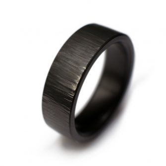 Cross Hammered Black Zirconium Ring - Image 3