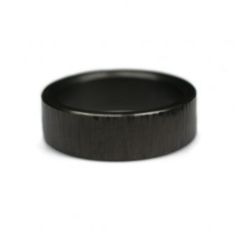 Cross Hammered Black Zirconium Ring - Image 4