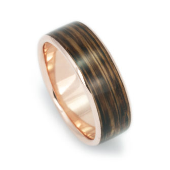 Men's Wood Ring In 14k Gold