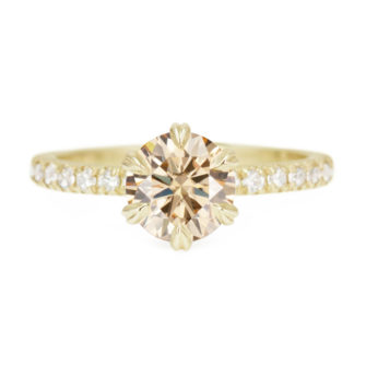 Champagne Moissanite Engagement Ring Half Eternity Pavé - Image 7