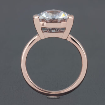 6.77 Carat Lab-Created White Sapphire Engagement Ring – Rose Gold - Image 6