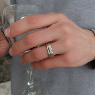 Silver and Rough Diamond Cube Ring - Image 3