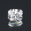 An image of a large radiant cut white lab-created sapphire.