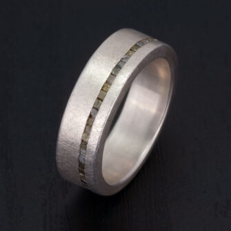 Silver and Rough Diamond Cube Ring - Image 6