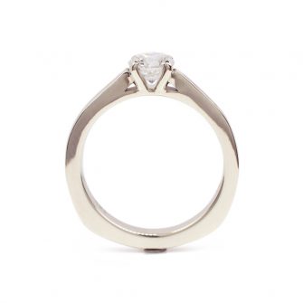 low set diamond engagement ring