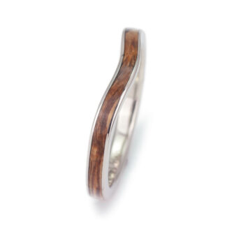 A luxurious wood band, the matching pair to our 1 carat diamond wood engagement ring.