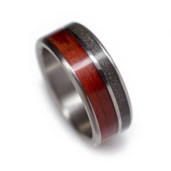 Bloodwood And Meteorite Ring