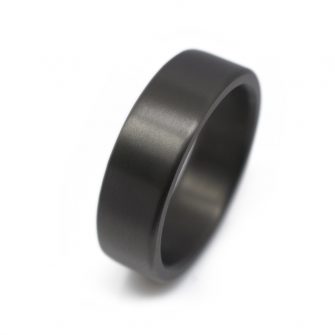 Men's Black Wedding Band - Satin Finish - Image 3