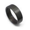 mens black wedding band satin finish