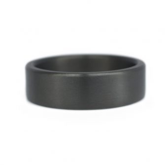 Men's Black Wedding Band - Satin Finish - Image 2