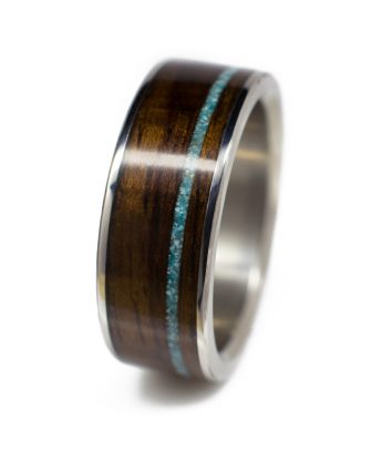 8 Mm Wood Mens Wedding Bands In Titanium K109m Koa