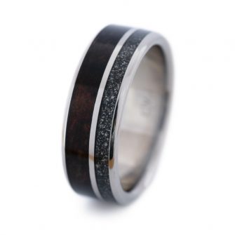 Meteorite Wedding Band With Walnut - Image 2