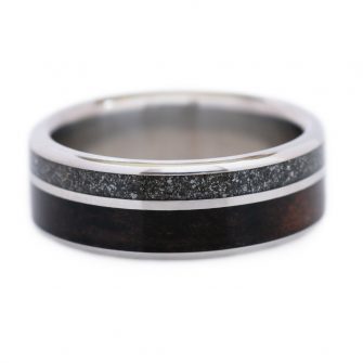 Meteorite Wedding Band With Walnut - Image 3