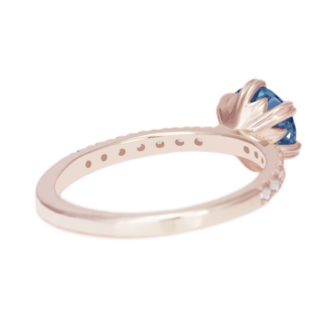 Blue Moissanite Engagement Ring Half Eternity Pavé - Image 9