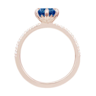 Blue Moissanite Engagement Ring Half Eternity Pavé - Image 8