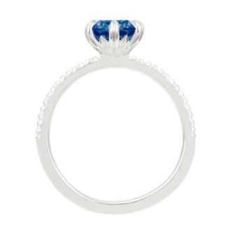 Blue Moissanite Engagement Ring Half Eternity Pavé - Image 5