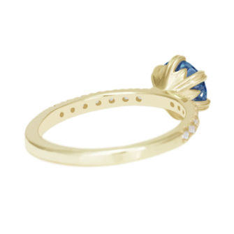 Blue Moissanite Engagement Ring Half Eternity Pavé - Image 3