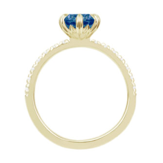 Blue Moissanite Engagement Ring Half Eternity Pavé - Image 2