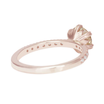 Champagne Moissanite Engagement Ring Half Eternity Pavé - Image 6