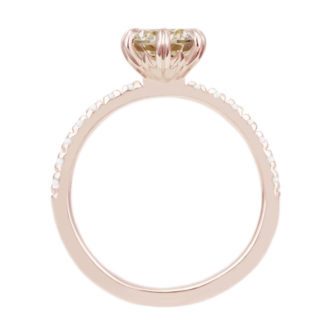 Champagne Moissanite Engagement Ring Half Eternity Pavé - Image 5