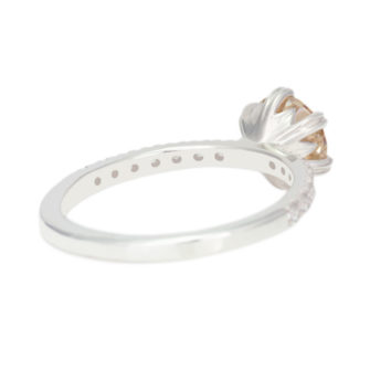Champagne Moissanite Engagement Ring Half Eternity Pavé - Image 3