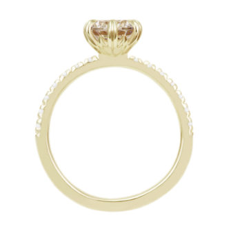 Champagne Moissanite Engagement Ring Half Eternity Pavé - Image 8