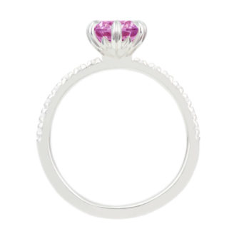 Pink Moissanite Engagement Ring Half Eternity Pavé - Image 8