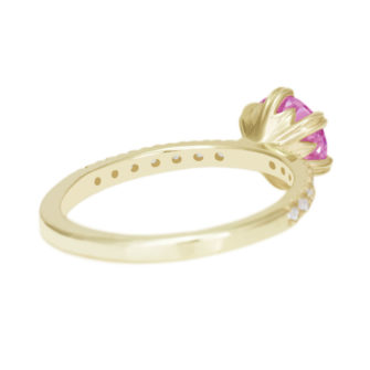 Pink Moissanite Engagement Ring Half Eternity Pavé - Image 6