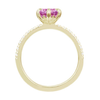 Pink Moissanite Engagement Ring Half Eternity Pavé - Image 5