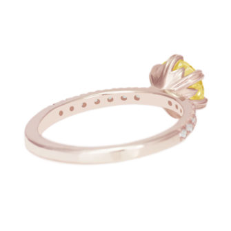 Yellow Moissanite Engagement Ring Half Eternity Pavé - Image 6
