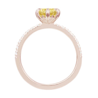 Yellow Moissanite Engagement Ring Half Eternity Pavé - Image 5