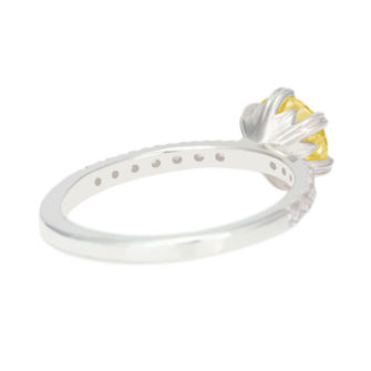Yellow Moissanite Engagement Ring Half Eternity Pavé - Image 3