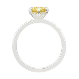 Yellow Moissanite Engagement Ring Half Eternity Pavé - Image 2