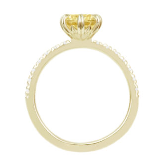 Yellow Moissanite Engagement Ring Half Eternity Pavé - Image 8