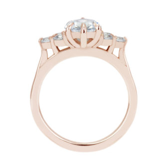 Moissanite Engagement Ring Pear Cut With Diamond Cluster - Image 5