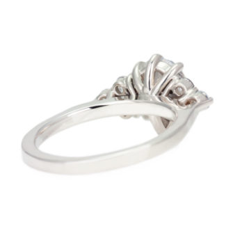 Moissanite Engagement Ring Pear Cut With Diamond Cluster - Image 3