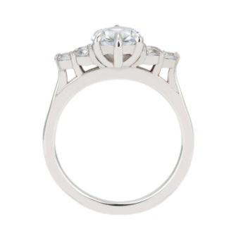 Moissanite Engagement Ring Pear Cut With Diamond Cluster - Image 2